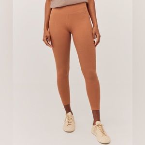 Pact Orange Ribbed Leggings